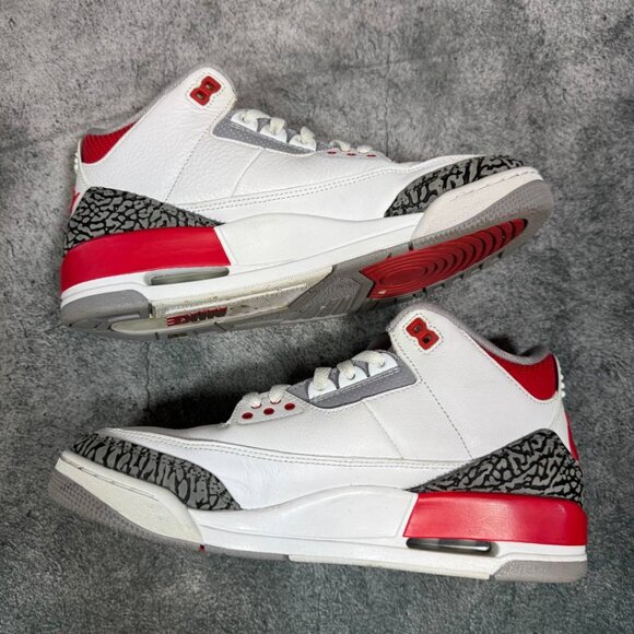Size 9.5 | Jordan 3 Fire Red No Box| Pre-Owned - Picture 6 of 8